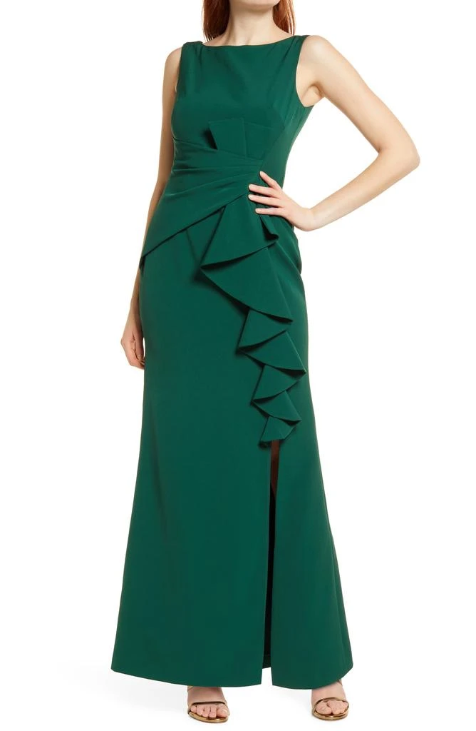 Eliza J Ruffle Front Gown 1