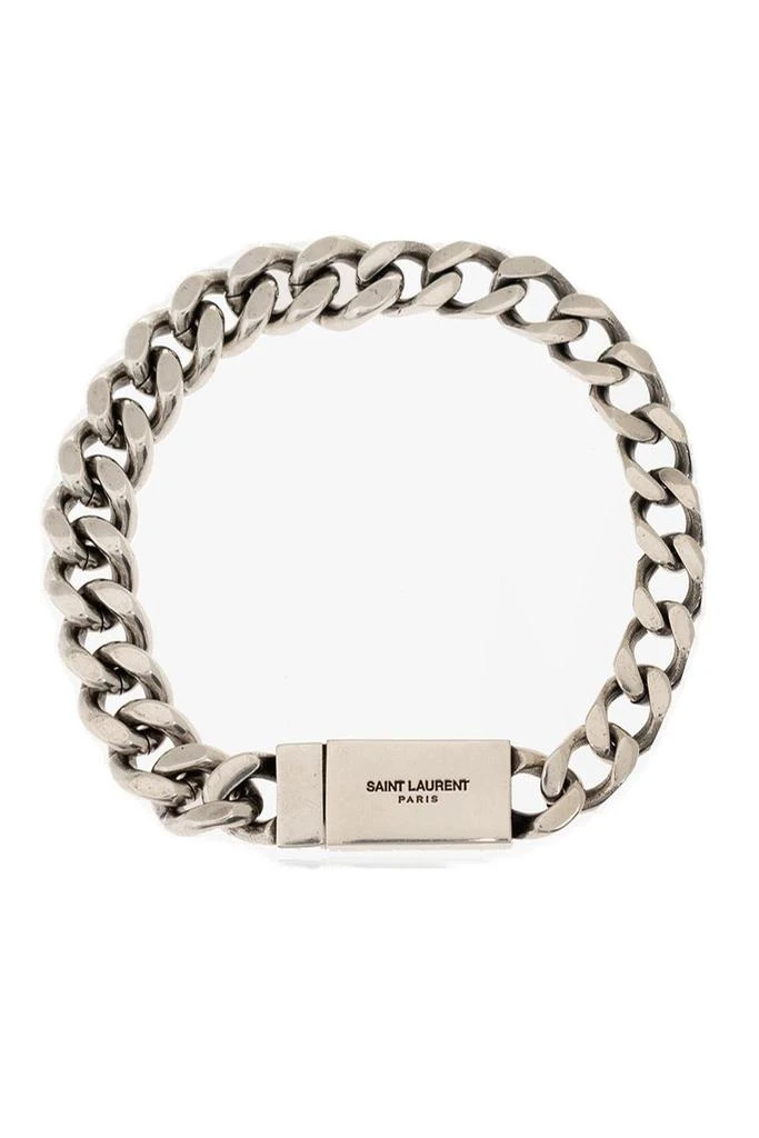 Yves Saint Laurent Saint Laurent Logo Engraved Chained Bracelet 1