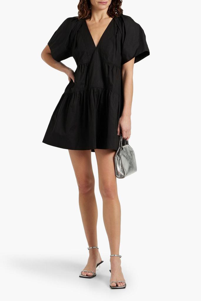 Shop Camila tiered cotton-poplin mini dress on Sale at