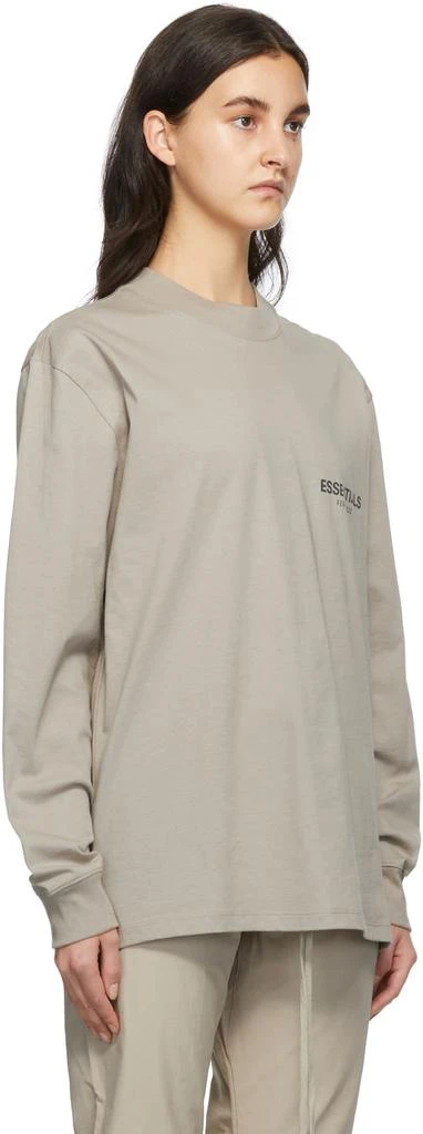 Essentials Tan Logo Long Sleeve T-Shirt 2