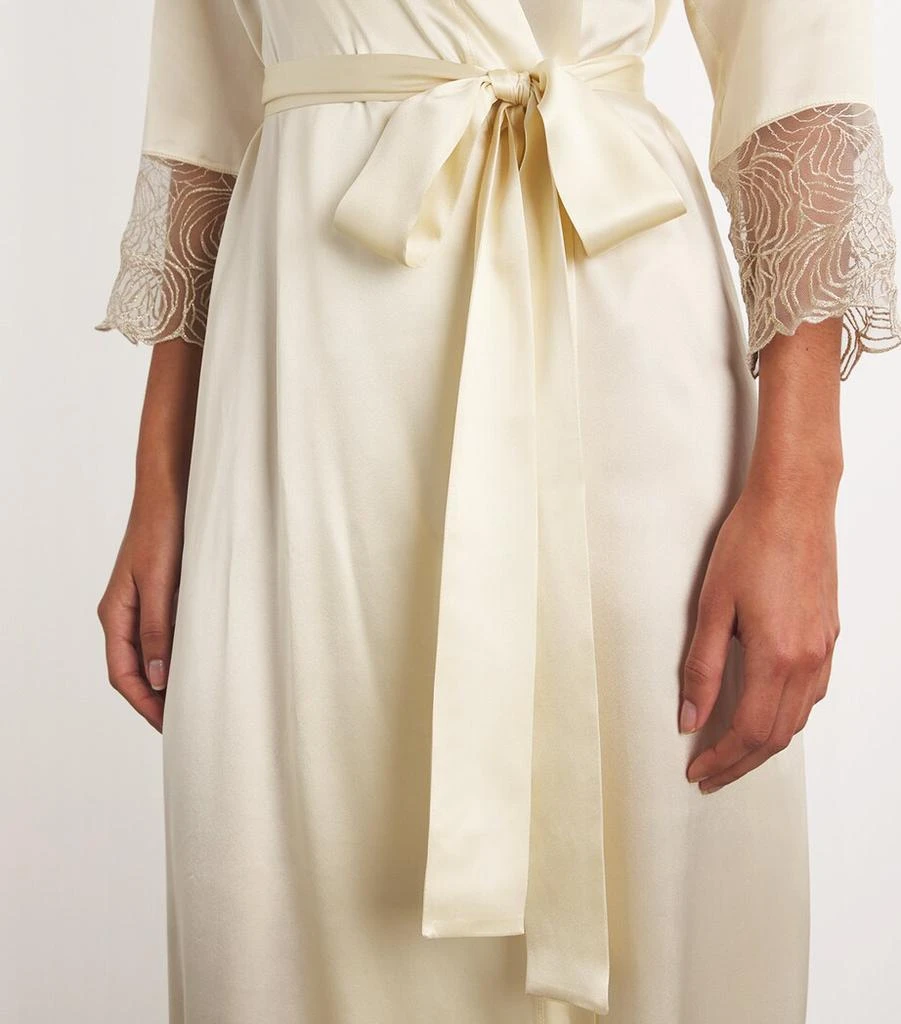 GILDA & PEARL Silk Lace-Trim Long Robe 6