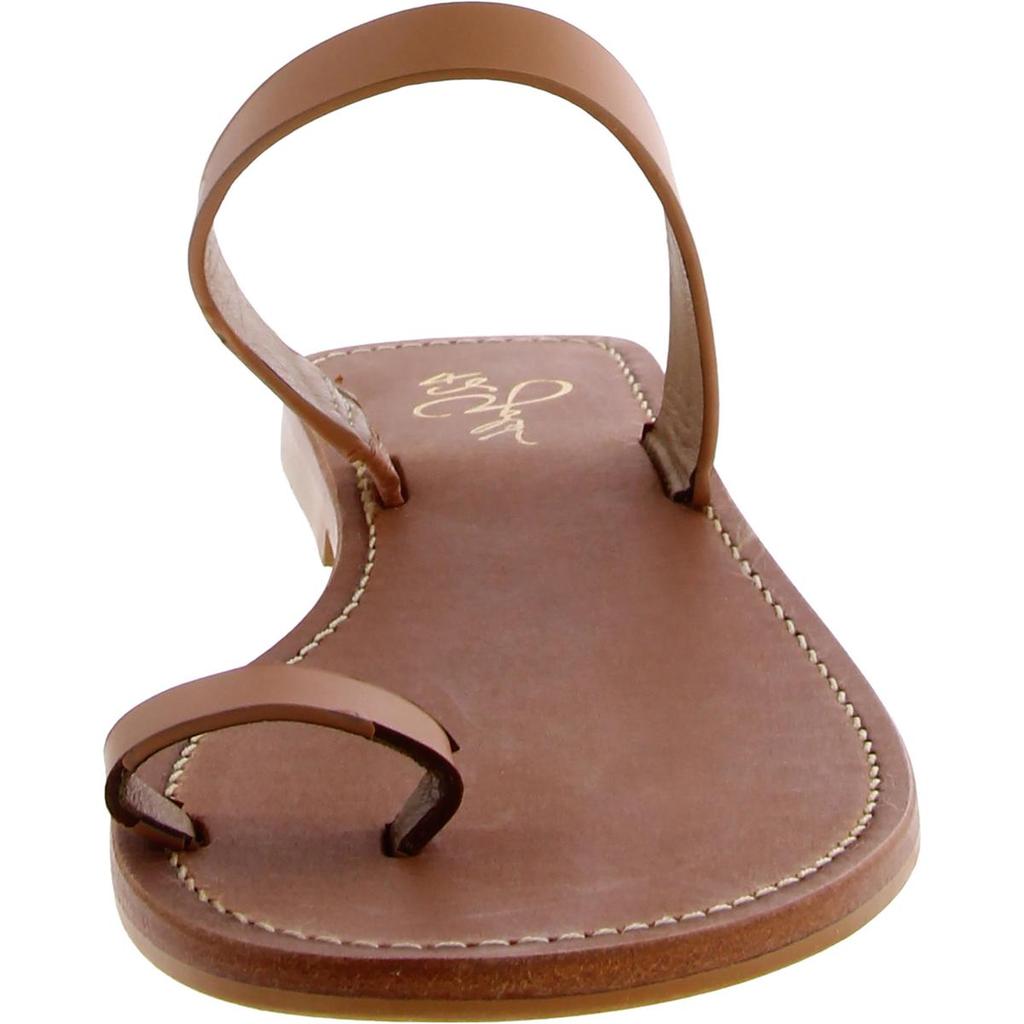 42 GOLD Womens Leather Slip On Slide Sandals
