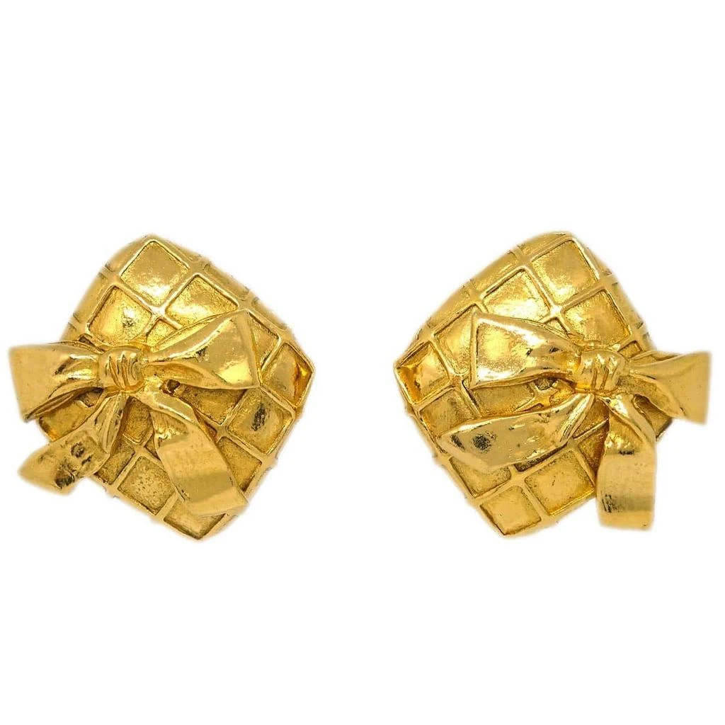 Chanel Cc Rhombus Clip-On Earrings Metal _Plated Earrings Jewelry (Pre-Owned)