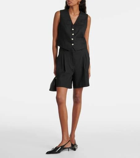 VERONICA BEARD Noemi high-rise linen-blend shorts 2