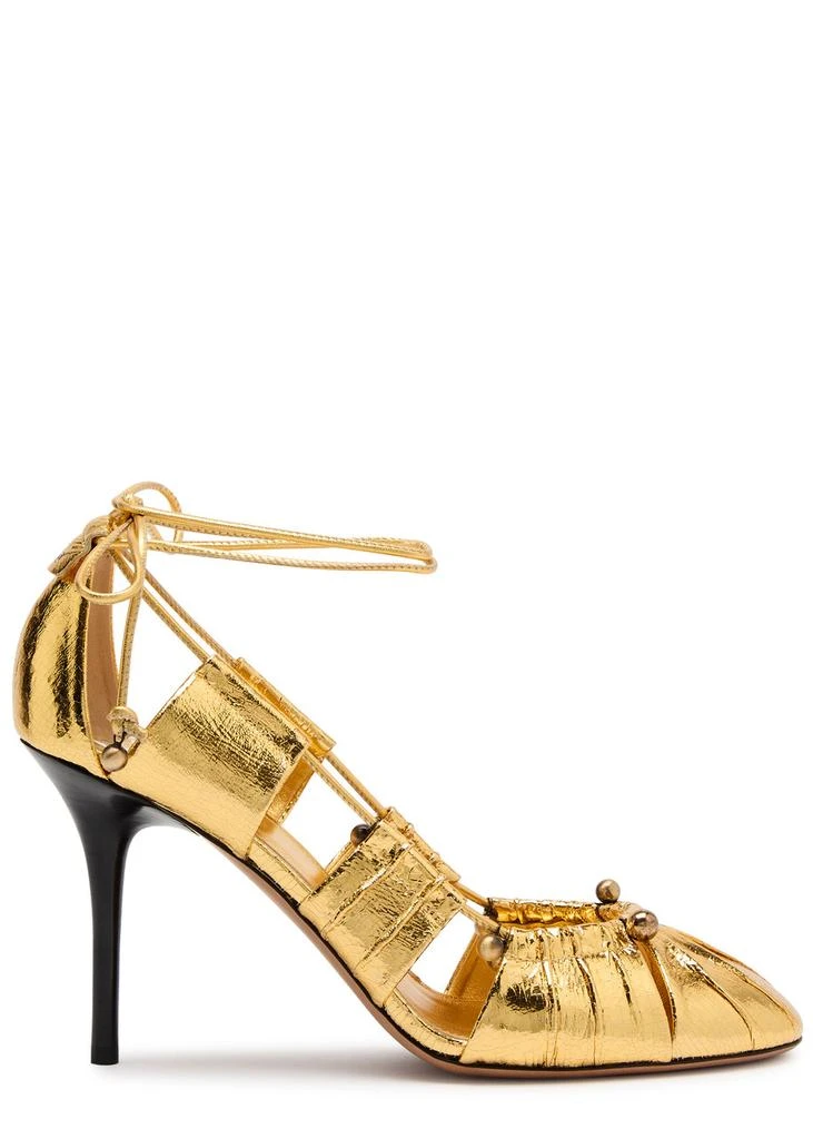 Chloé Luna 100 cut-out metallic-leather pumps 1