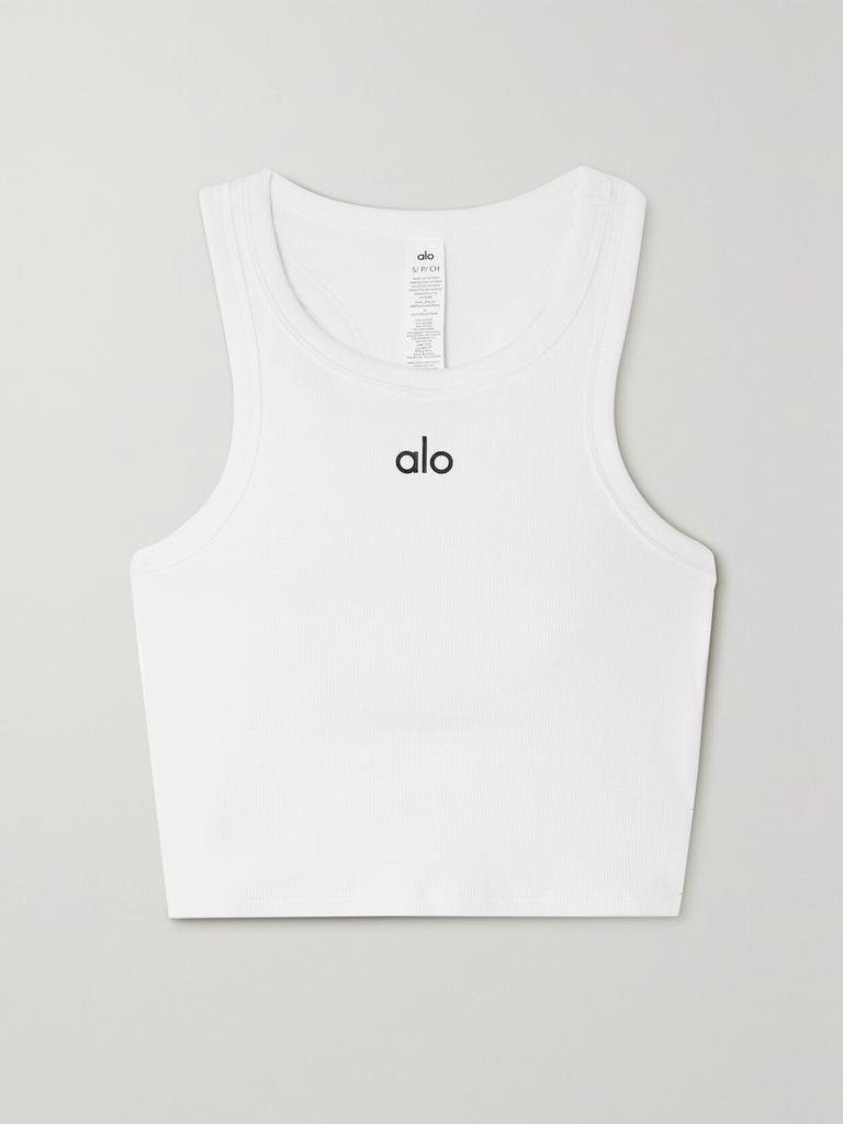 Alo Aspire 罗纹棉质混纺平纹布短款坦克背心