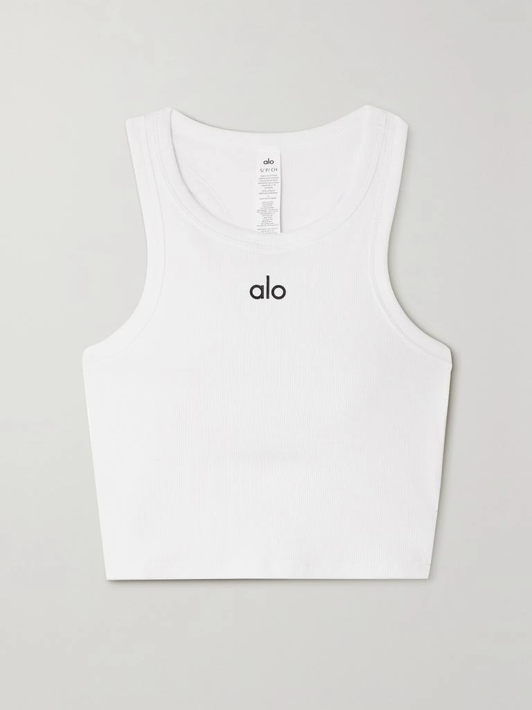 Alo Aspire 罗纹棉质混纺平纹布短款坦克背心 1