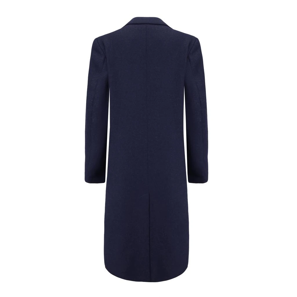 Braveman Men's Double-Breasted Knee Length Wool Blend Three Button Long Jacket Overcoat Top Coat 2