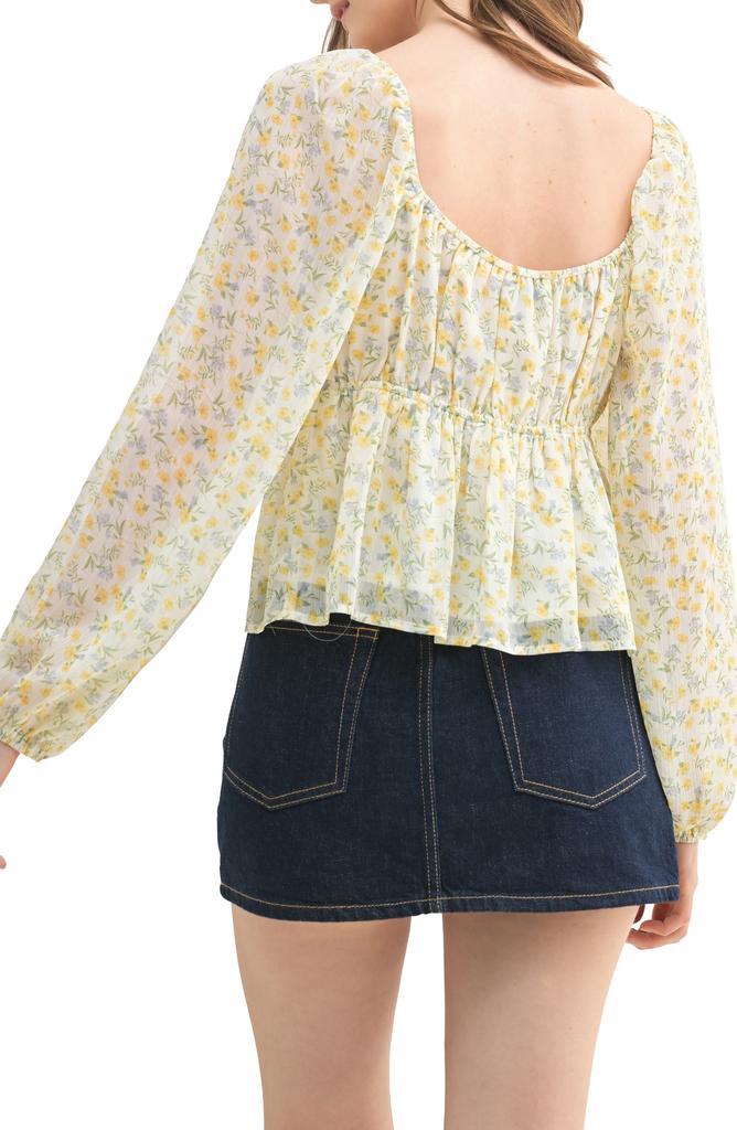 Lush Floral Lace Sweetheart Neck Top
