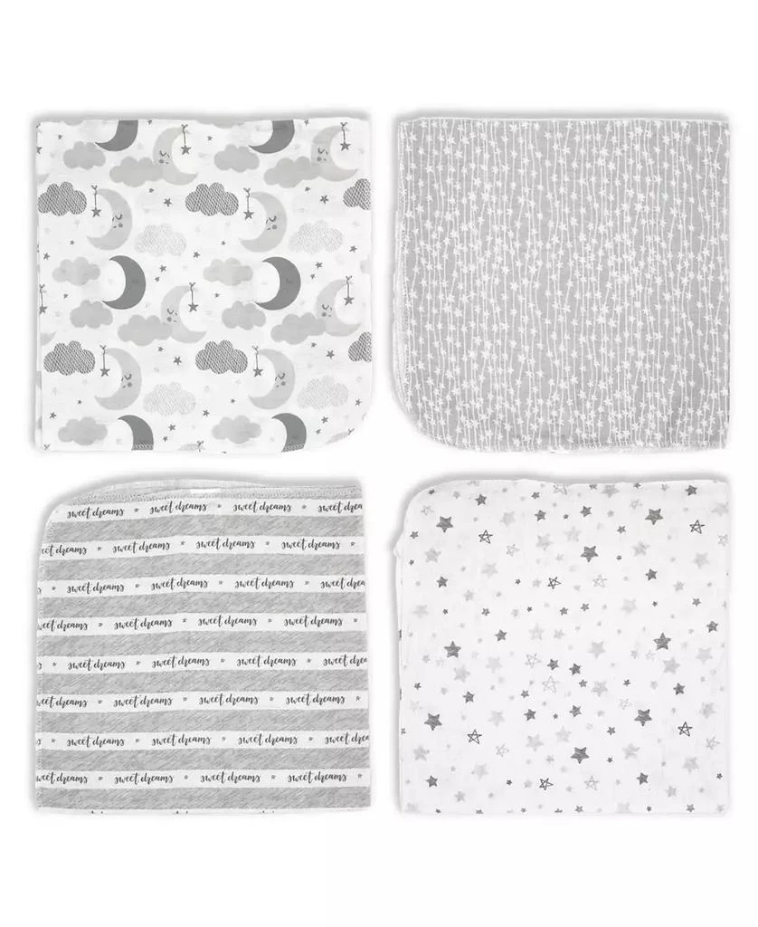 Tendertyme Baby Boys or Baby Girls Sweet Dreams Receiving Blankets, Pack of 4