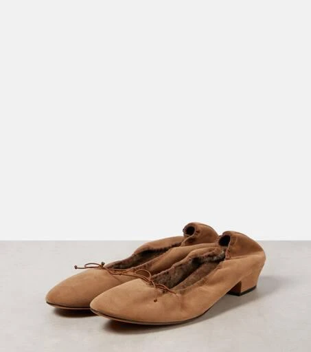 The Row Awar shearling-lined suede ballet flats 4