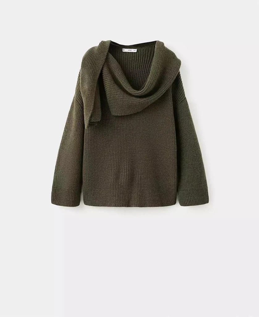 Mango Women's Knitted Scarf Sweater 5