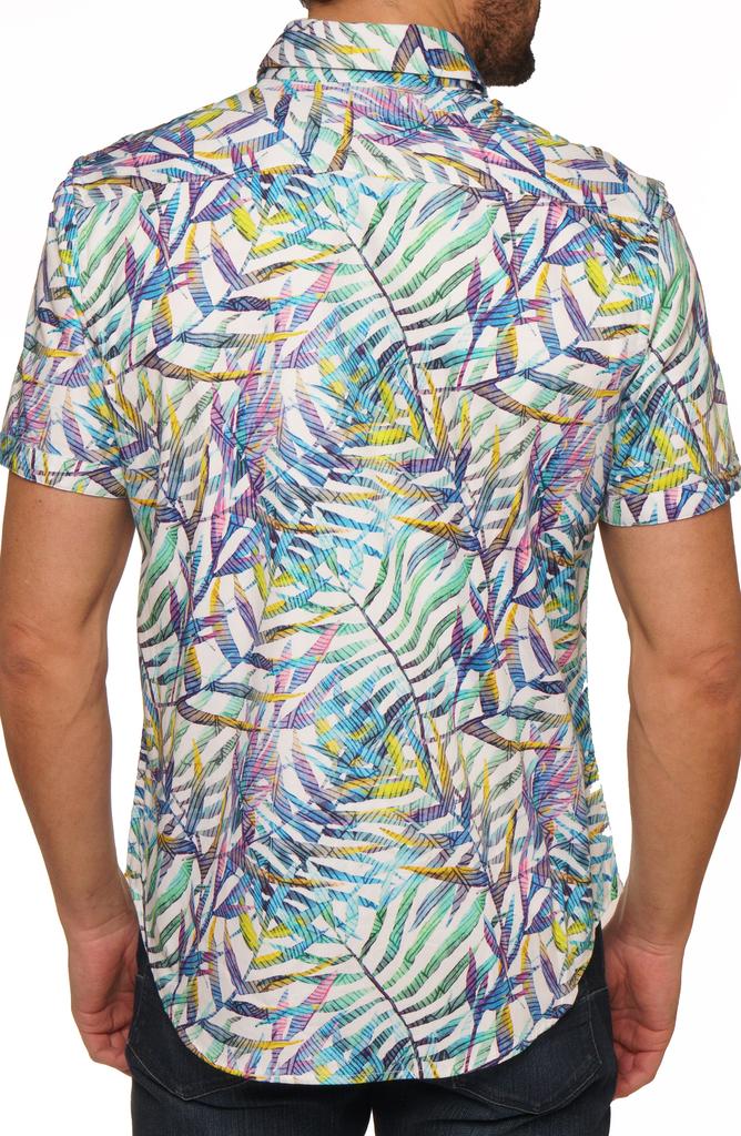 Robert Graham Cedrick Classic Fit Palm Short Sleeve Button-Up Shirt