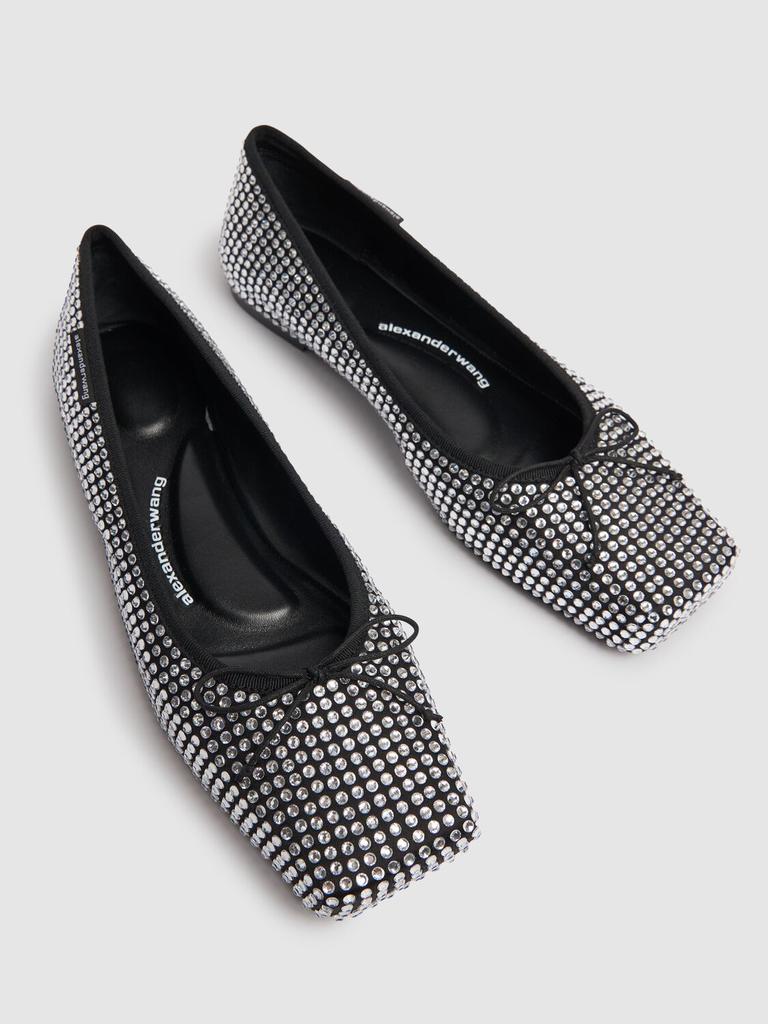 Alexander Wang 10mm Billie Satin & Crystal Flats - Shoes