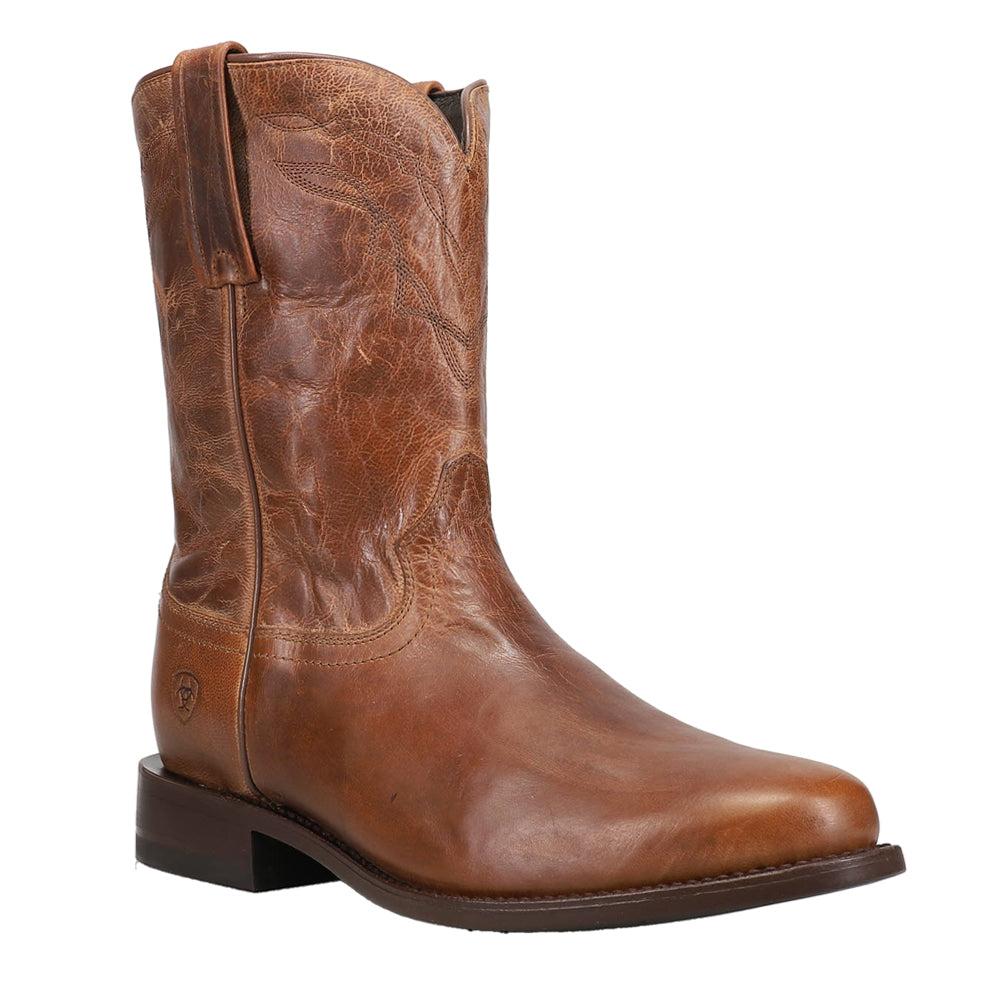 Ariat Downtown Embroidered Round Toe Pull On Roper Boots