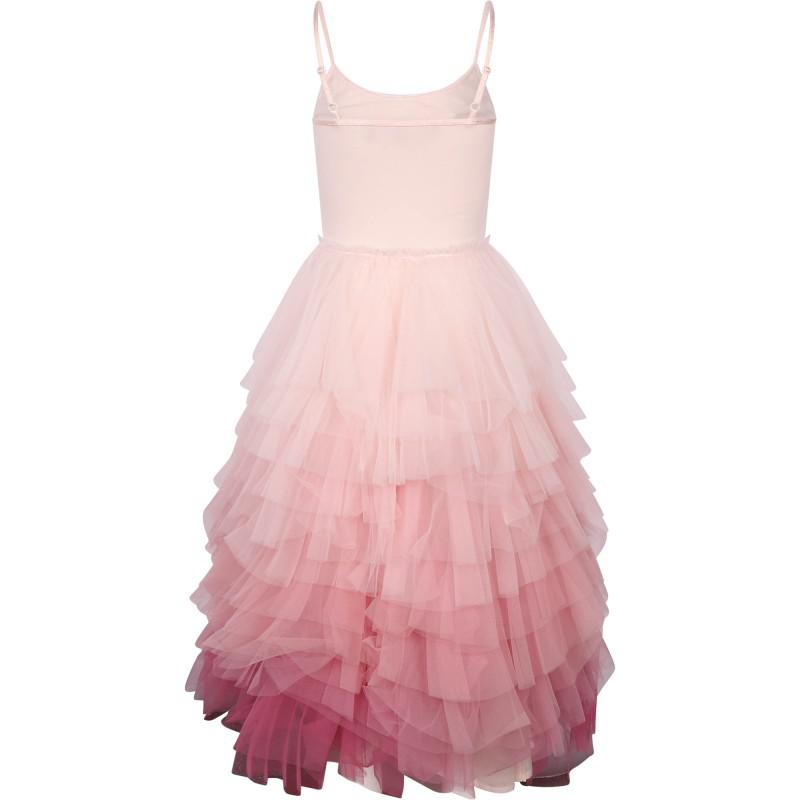 Tutu Du Monde Long tiered tulle dress in pink