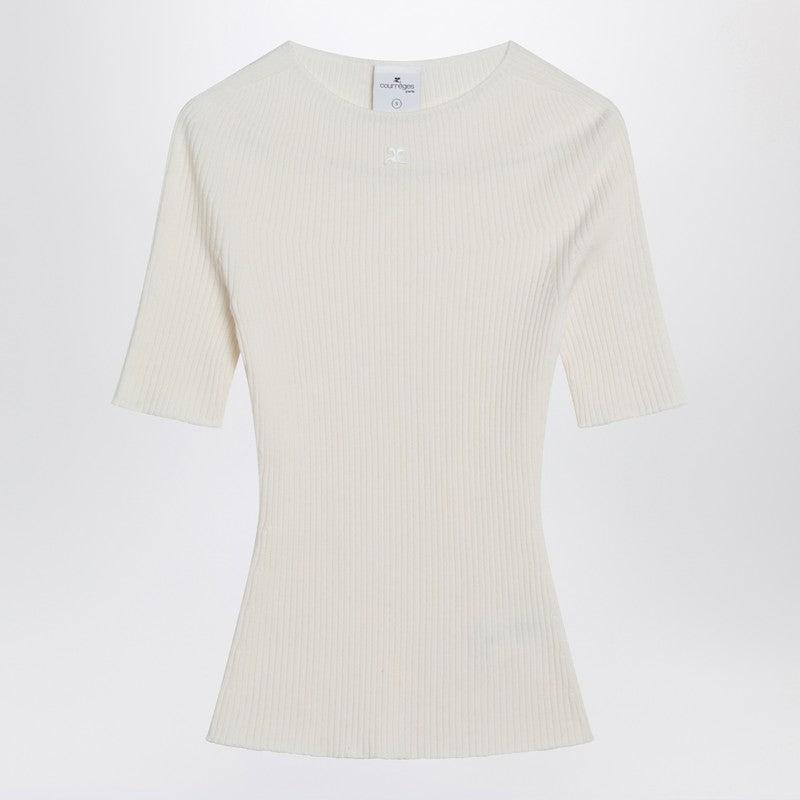 courreges Courrèges Ribbed Sweater In Cotton And Wool