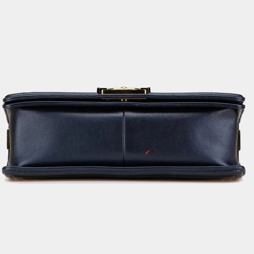 Chanel Chanel Navy Red Leather Coco Mark Boy Chain Shoulder Bag 8