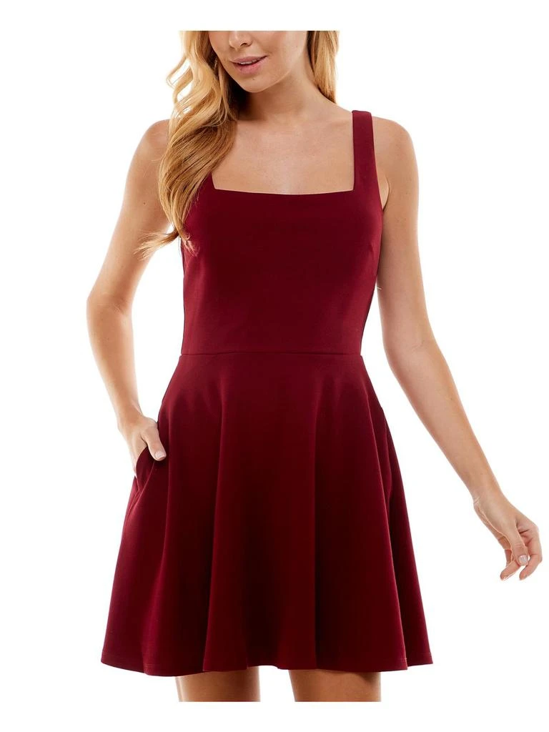 City Studios Juniors Womens Padded Bust Panel Fit & Flare Dress 1