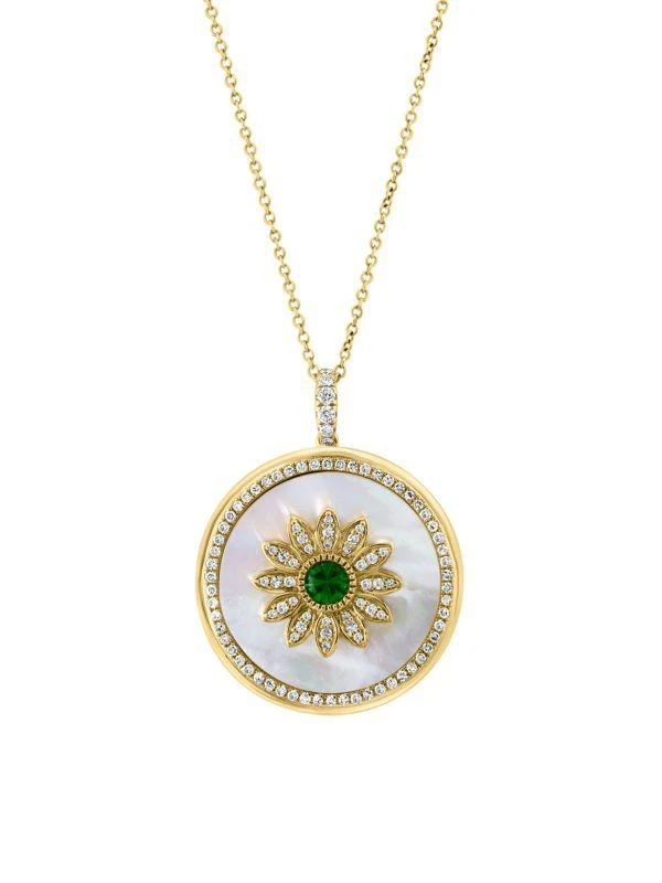 Effy 14K Yellow Gold & Multi Stone Pendant Necklace 1