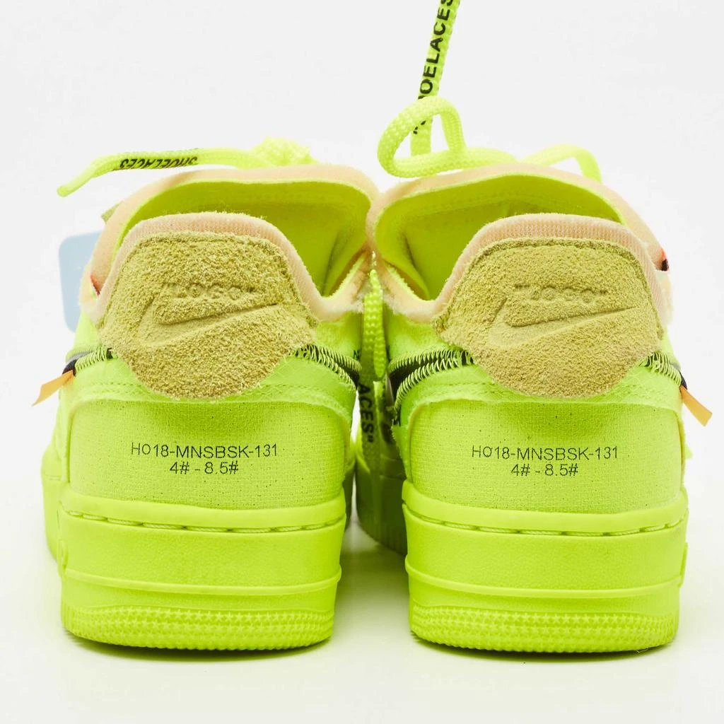 Off-White Off-White x Nike Green Mesh and Suede Force 1 Low White Volt Sneakers Size 36 5