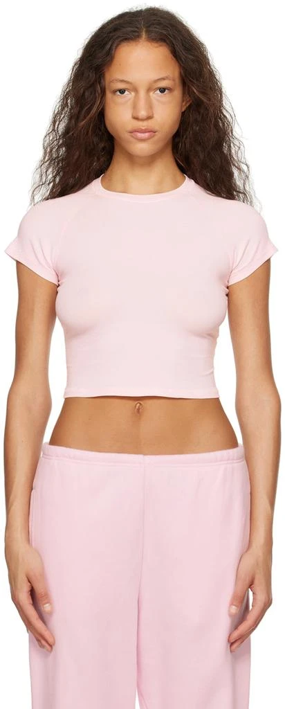 SKIMS Pink New Vintage Cropped Raglan T-Shirt 1