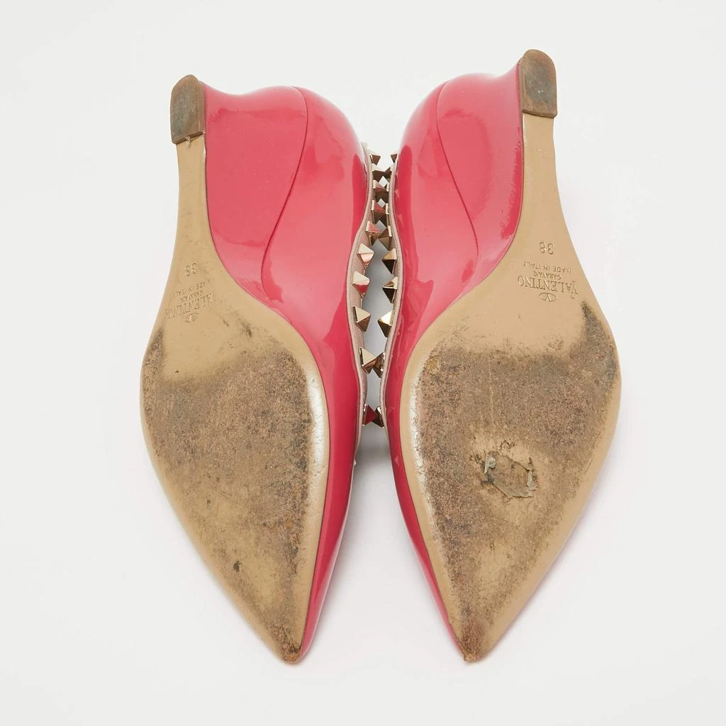 Valentino Valentino Red/Beige Patent and Leather Wedge Rockstud Pumps Size 38 6