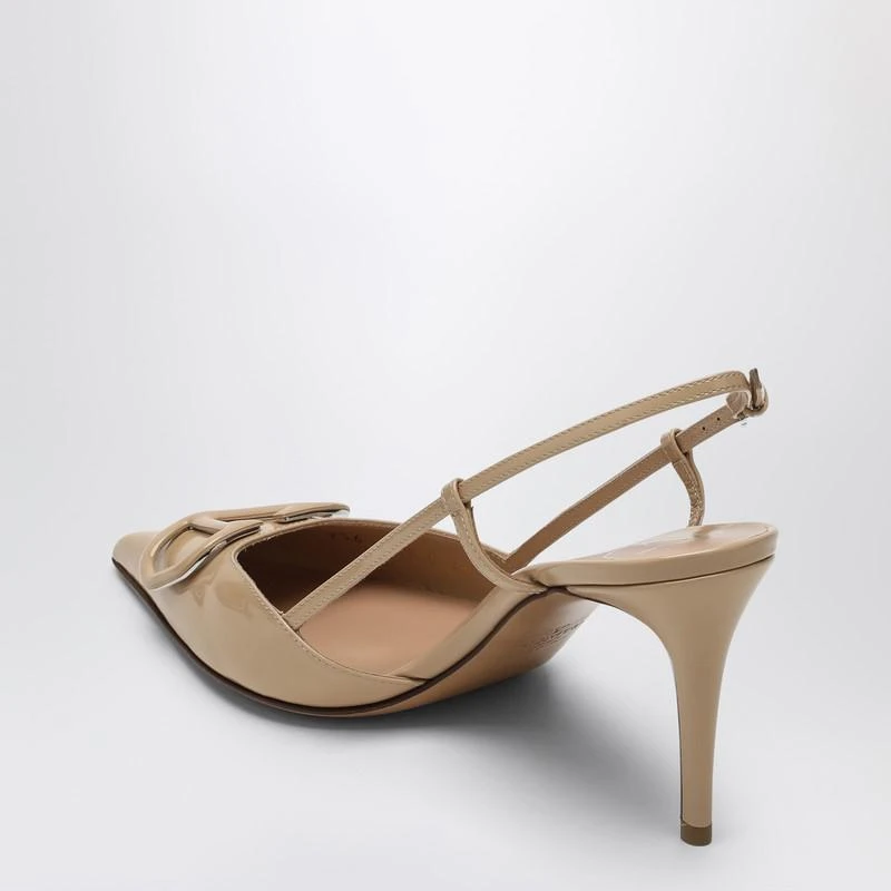 Valentino Slingback Vlogo in sand-colored leather 4