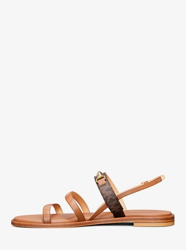 Michael Kors Carson Signature Logo and Leather Sandal 3
