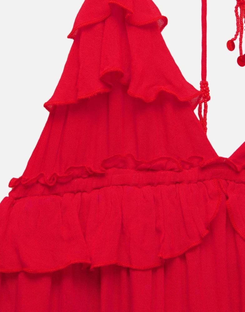 Pull&Bear Pull&Bear ruffled mini dress in red 3