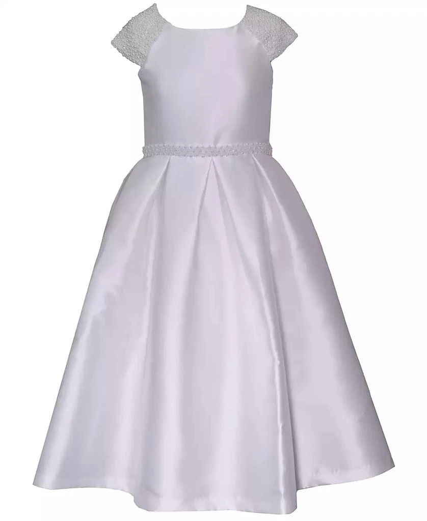 Bonnie Jean Big Girls Mikado Embellished Cultivated Pearl Communion Dress 4
