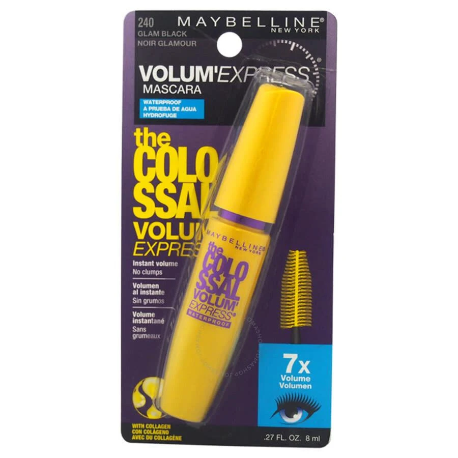 Maybelline The Colossal Volum Express Waterproof Mascara - # 240 Glam Black by Maybelline for Women - 0.27 oz Mascara 1