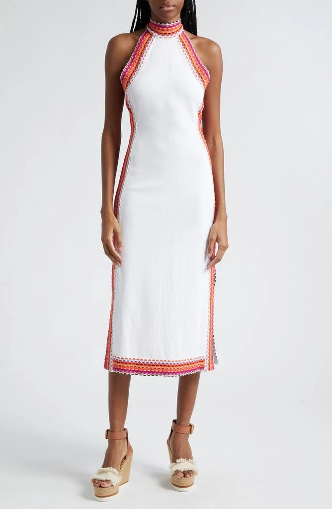 Ramy Brook Zoey Sleeveless Open Stitch Trim Dress 1