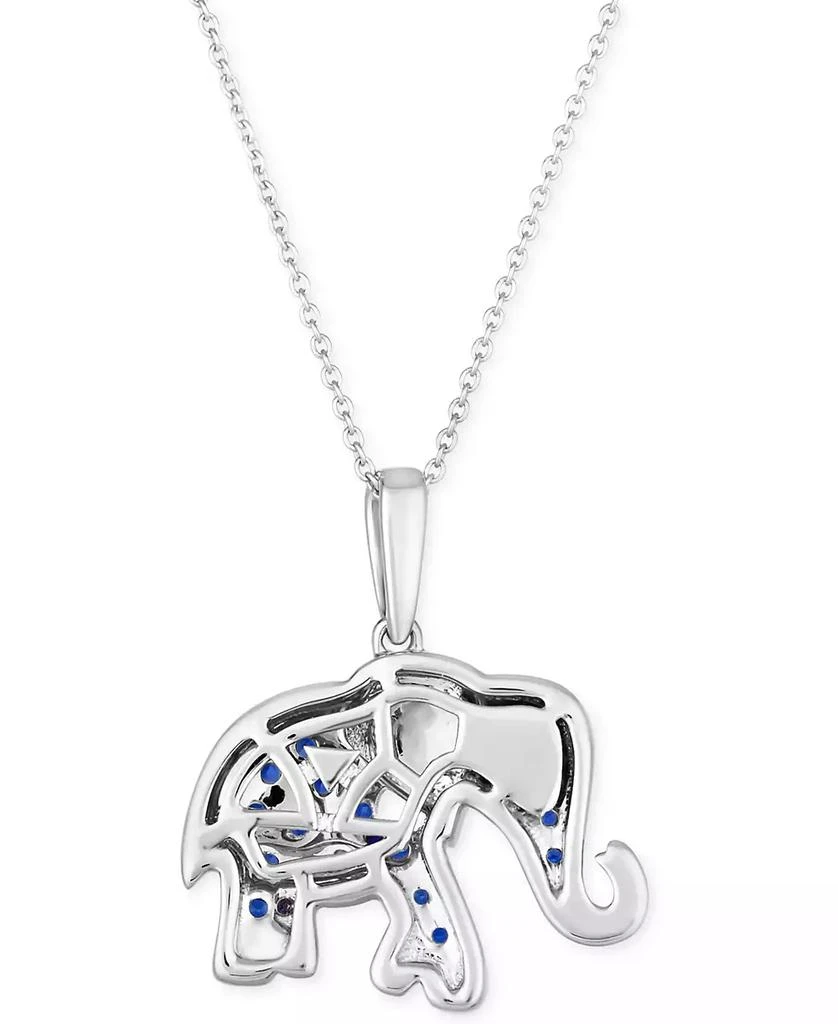 Le Vian Blueberry Sapphire (3/8 ct. t.w.) & Passion Ruby Accent Elephant Pendant Necklace in 14k White Gold, 18" + 2" extender 3