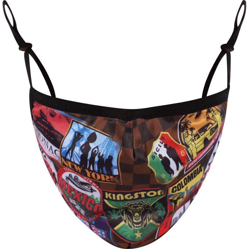 SprayGround Global mogul logo face mask in brown