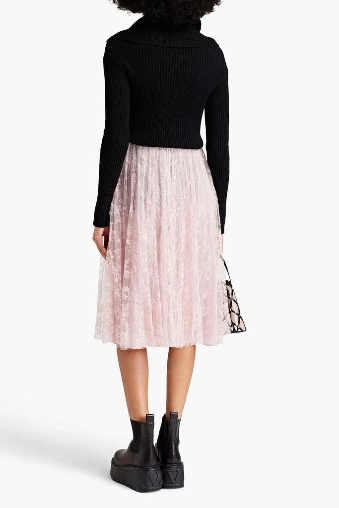 Valentino Gathered corded lace skirt 3
