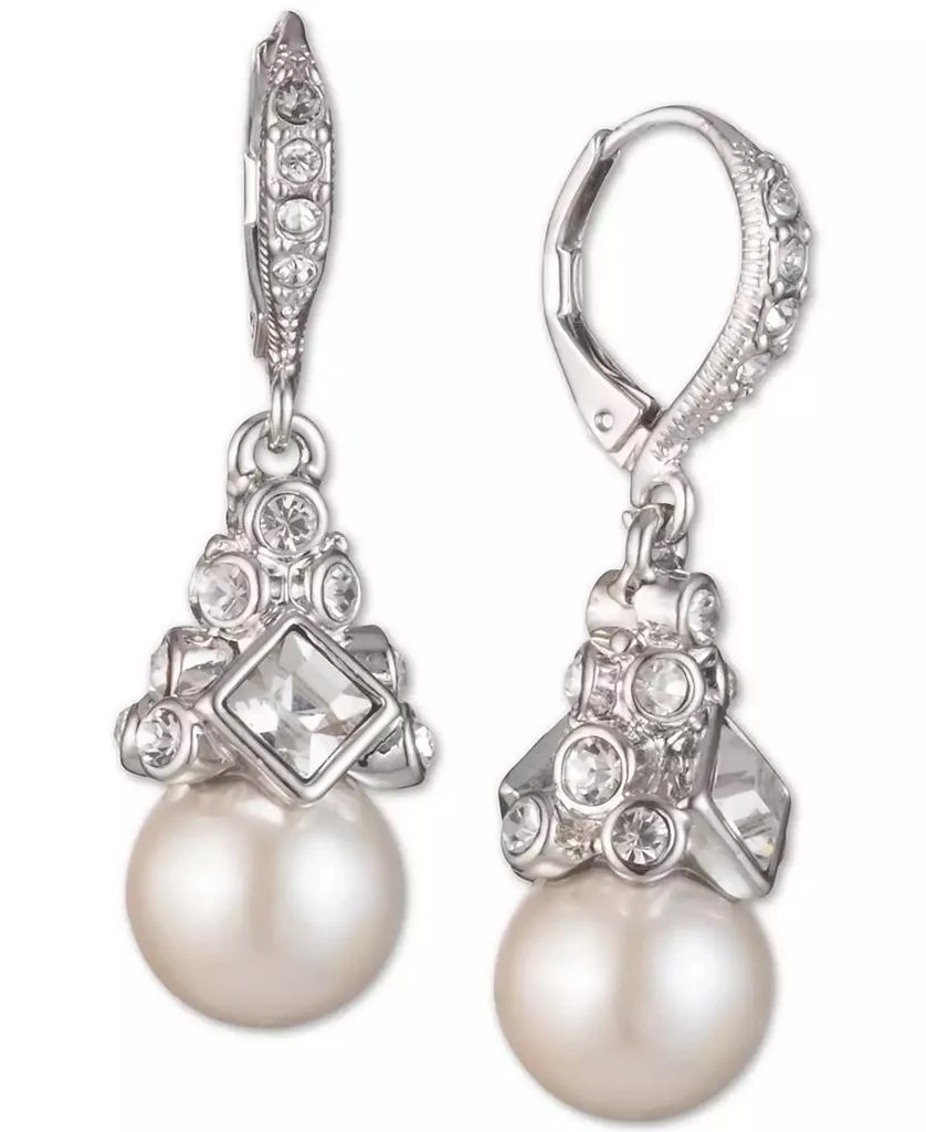 Givenchy Imitation Rhodium Crystal and Imitation Pearl Small Drop Earring 1