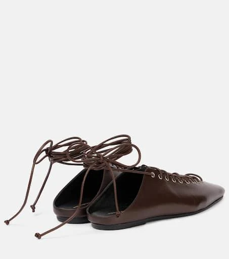 Dries Van Noten Leather lace-up flats 2