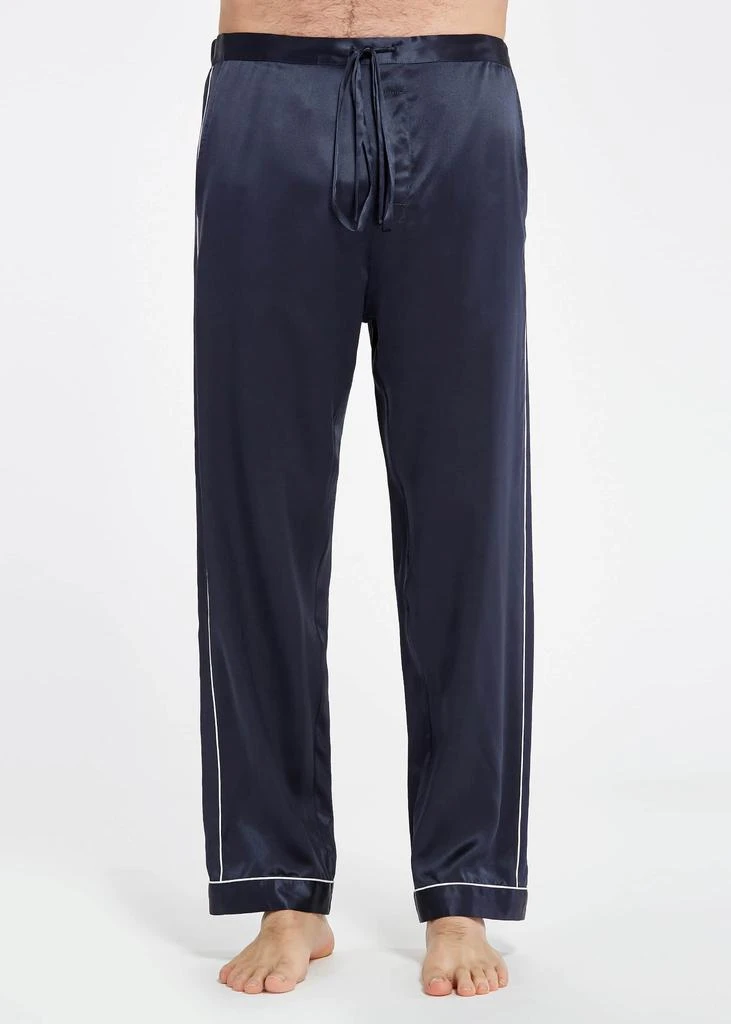 LILYSILK Men's 22 Momme Unique Silk Pajamas Set with Double Row Pipping 6