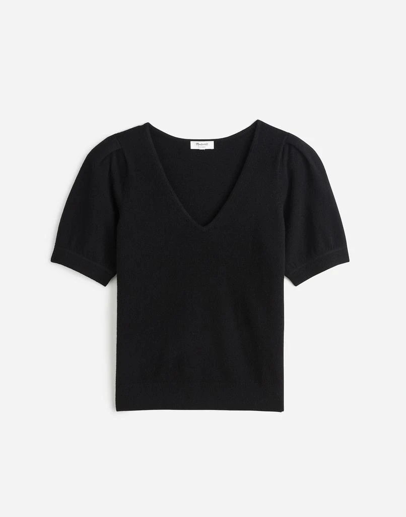 Madewell Cashmere V-Neck Puff-Sleeve Sweater Tee 5
