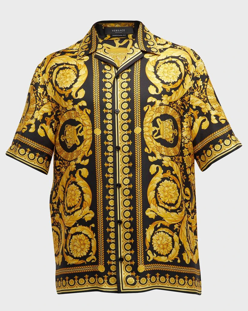 Versace Men's Barocco Silk Camp Shirt 2