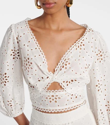 Alexandra Miro Broderie anglaise cotton crop top 4