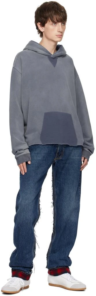 MAISON MARGIELA Blue Faded Hoodie 4