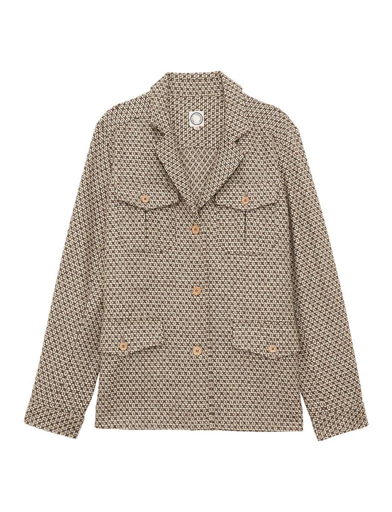 INES DE LA FRESSANGE Flipper brown/ ecru wool jacket