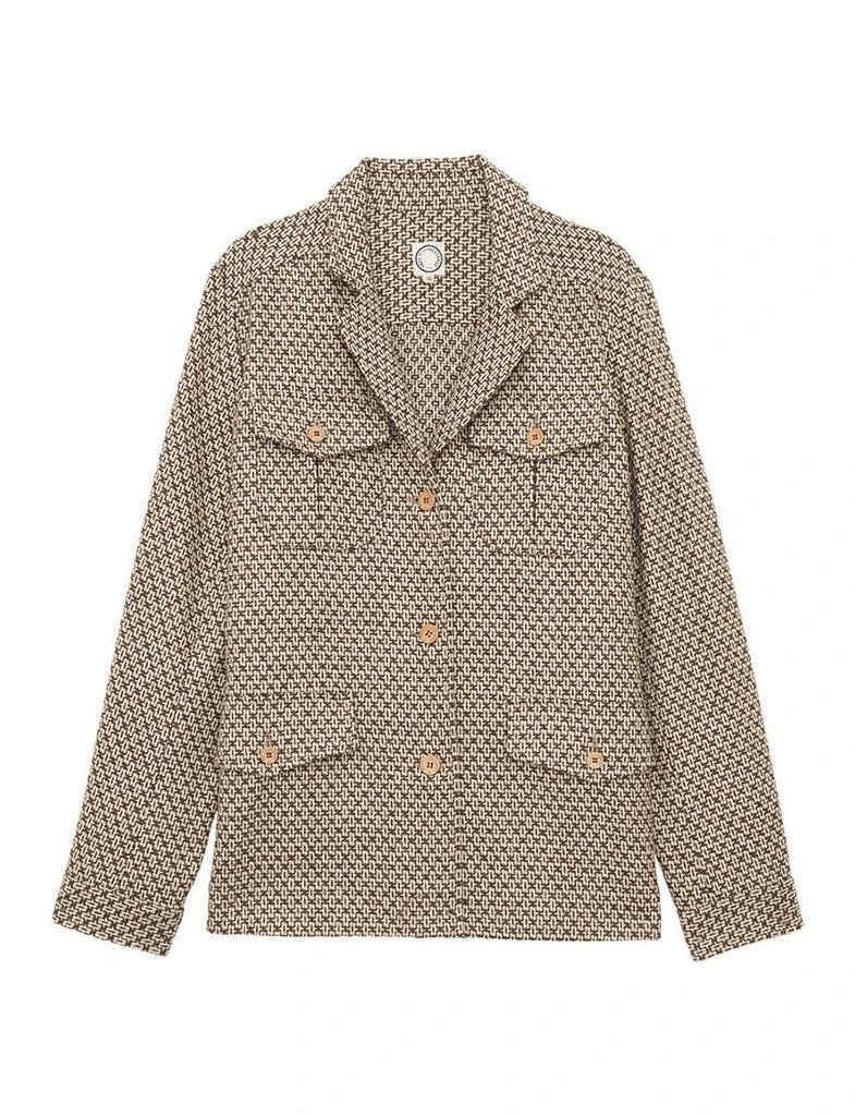 INES DE LA FRESSANGE PARIS Flipper brown/ ecru wool jacket 1