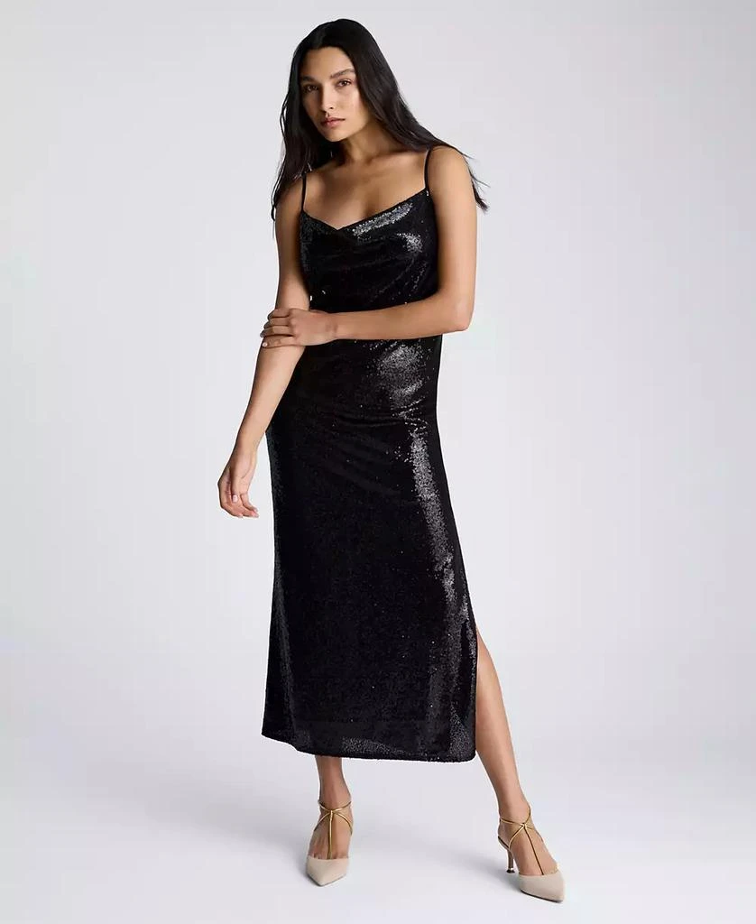Kenneth Cole Women's Cowl Neck Sequin Maxi Dress 1