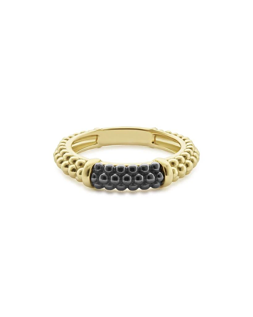 LAGOS Gold & Black Caviar Collection 18K Gold & Ceramic Ring 5