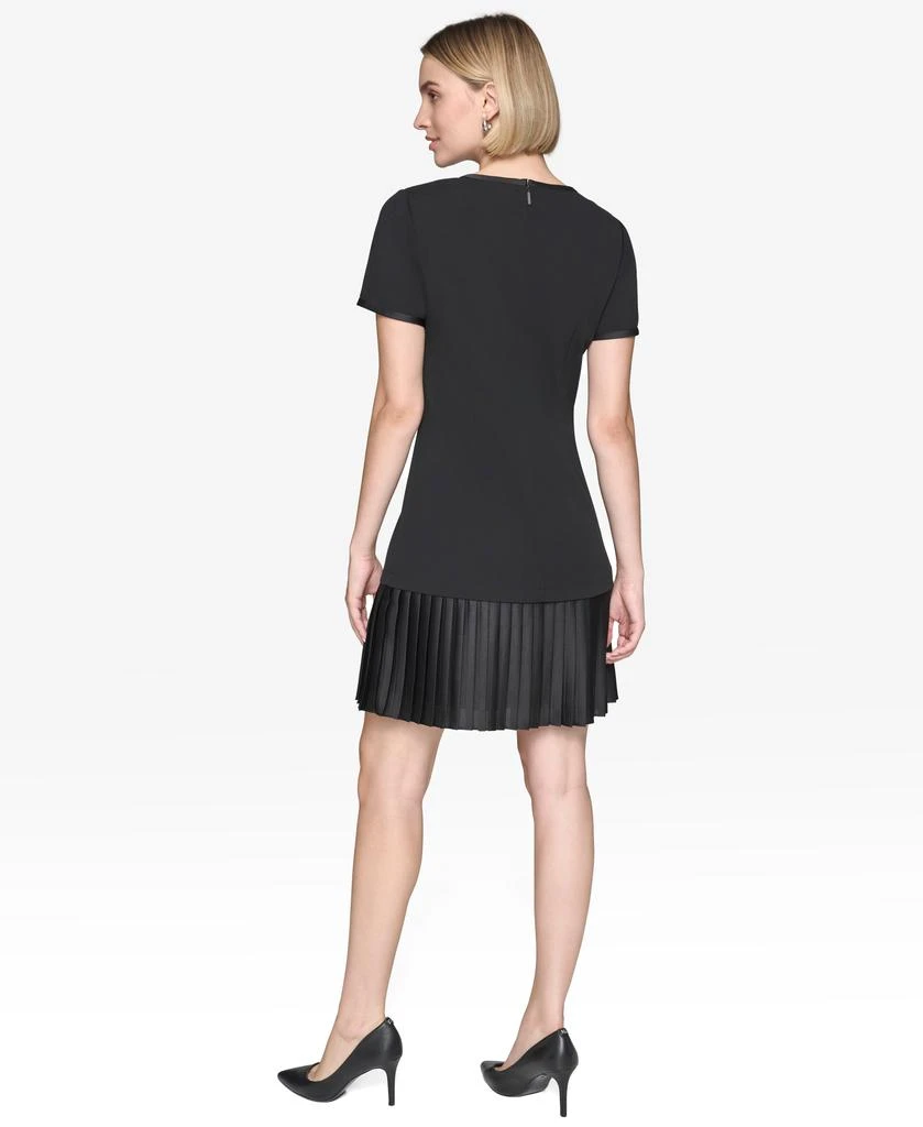 Karl Lagerfeld Paris SHORT SLEEVE A-LINE DRESS WITH PLEATED SKIRT 2