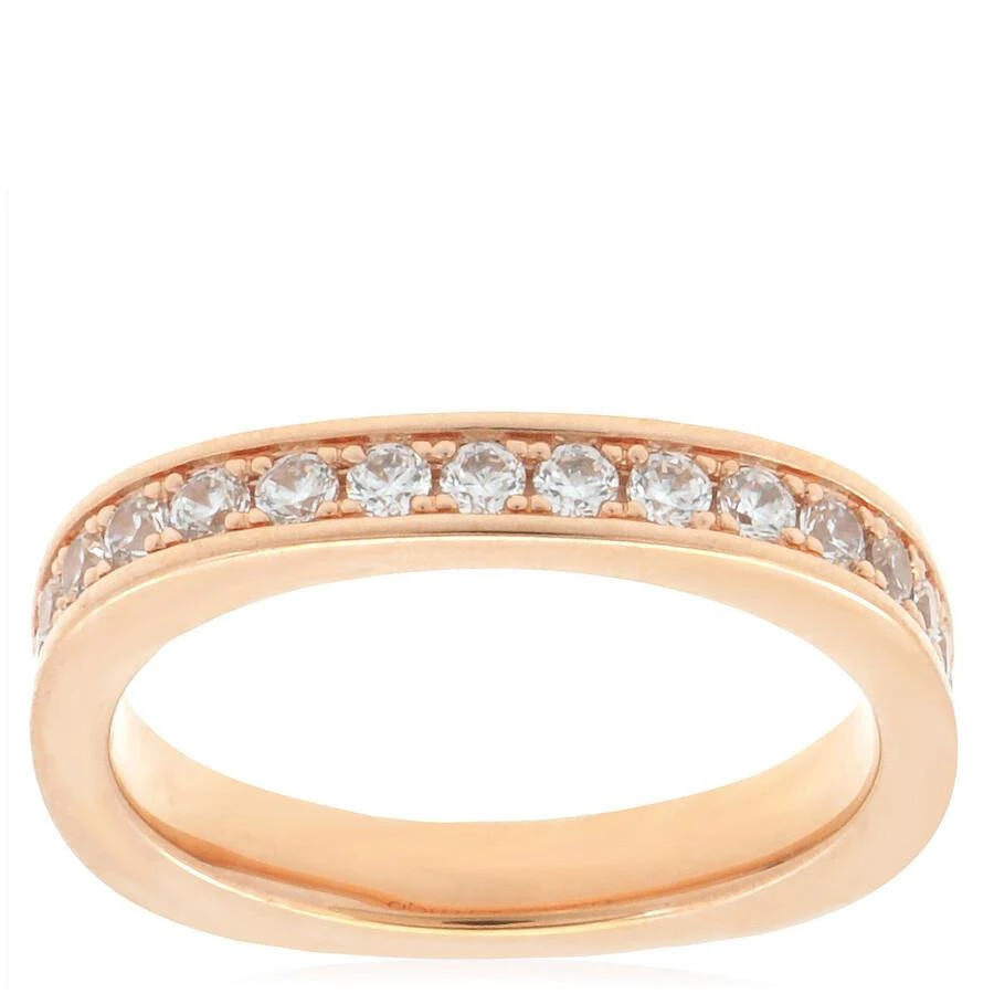 apm Monaco Dainty Pave Rose-Gold Alloy Ring 3
