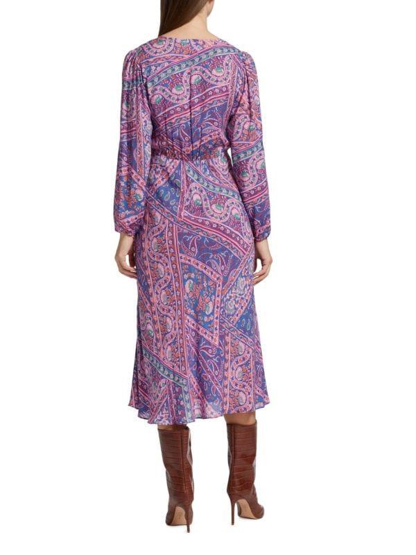 ba&sh Franky Paisley Midi Wrap Dress